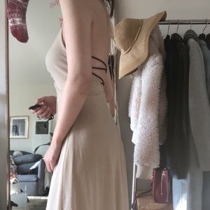 Open back prom midi dress, gold shiny